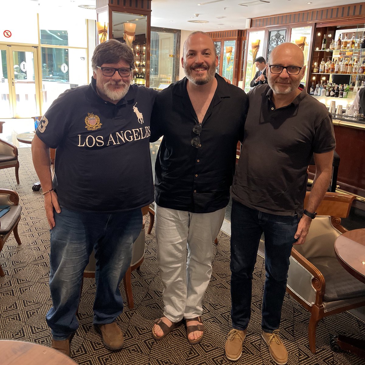 Chespir_es's tweet photo. Emotiva reunión junto a @jatirado con Spencer McAndrew, nieto del ganador del Oscar a mejor guión Philip Yordan, con quien hemos hablado sobre su abuelo y su relación con Samuel Bronston. Como no podía ser de otra forma, el encuentro ha sido en el @InterConMadrid https://t.co/7qKQ7OKz0v