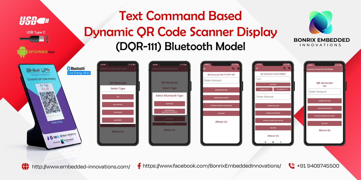 BonrixEmbedded's tweet photo. 🌟 Introducing the Android App for Text Command Based Dynamic QR Code Scanner Display (DQR-111) Bluetooth Model 🌟
#Innovation #PaymentSolutions #Bluetooth #AndroidApp #DynamicQRCode #TechUpdate #DigitalTransactions https://t.co/vGLxxTi2Q0