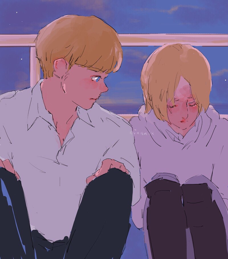 Happy aruaniversary 🛥

I forgot to drawing the blood on Armin’s shirt so maybe this is someday peaceful 😉

#aruanniversary
#aruanniversary2024
#アルアニバーサリー
#アルアニバーサリー2024