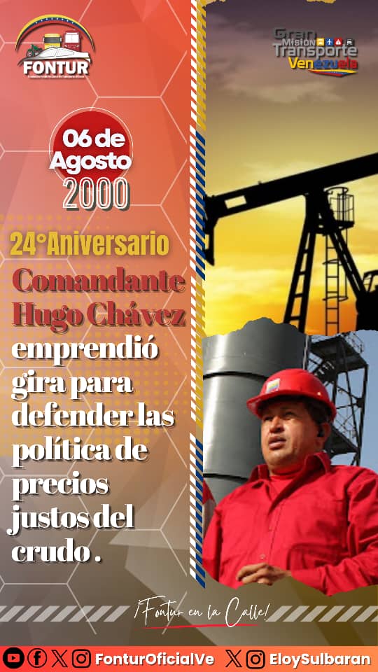 Hace 24 años el Comandante Hugo Chávez emprendió una gira de trabajo por las naciones integrantes de la Organización de Países Exportadores de Petróleo (Opep) para promover y garantizar el derecho de sus miembros de administrar de forma soberana sus recursos energéticos.