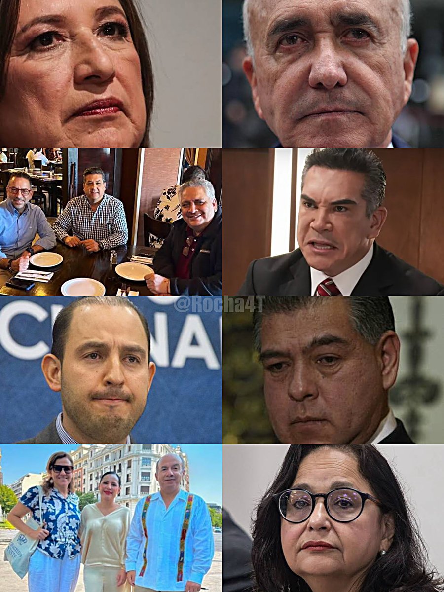 Rocha4T's tweet photo. ESTOS SON, LOS QUE CHINGAN LA NACIÓN

Cuánto gusto da ver a la oposición mezquina, reducida a nada. Dándole palazos al avispero.

@XochitlGalvez inventándose robos electorales, cuando fue humillada por casi 20 millones de votos.

@PedroFerriz deseándole crisis financieras a México y ahogado en bilis.

@alitomorenoc destruyendo con más rapidez al PRI y aferrado al poder para seguir haciéndose rico.

El prófugo de @fgcabezadevaca reunido con 2 impresentables como él, queriendo aferrarse al sistema de partidos, cuando ya todo mundo conoce sus corruptelas.

@MarkoCortes un cleptócrata que fue tan tonto en publicar sus “acuerdos políticos” que involucraban notarías y universidades.

  @mario_dico50, un disfuncional apátrida que cree que si le va mal al Pueblo le irá bien a la oposición, adicto a la mentira, el engaño y la estupidez.

@FelipeCalderon y @SandraCuevas_, dos de los peores servidores públicos que ha tenido este país y que no se atreverían a caminar por el centro de la Ciudad de México por el desprecio que cargan. 

Norma Piña, una de las más despreciables ministras que mal utilizaron su espacio de toma de decisiones para beneficiar a corruptos, feminicidas, evasores de impuestos y demás delincuentes.

En 6 años, no fueron capaces de construir un proyecto, una ideología firme, cuadros frescos y nuevos. En 6 años sólo vieron que les pasó por encima una maquinaria comandada por Andrés Manuel @lopezobrador_ quien a través del Pueblo, le pasó la batuta a la Dra. @Claudiashein, quien en 9 días recibirá una constancia que la acreditará como Presidenta Electa, la primera en México.

Cuánto gusto da verles así, conservadores hipócritas. Con total irrelevancia en lo que digan en el Congreso, donde las mayorías de @PartidoMorenaMx y aliados, les pasarán por encima. 

Cuánta alegría da verles así, fachos entreguistas. Un día opinando de Venezuela y su odio contra el Pueblo, otro sobre su transfobia en los JJOO, otro día de su enojo contra las refinerías y el @TrenMayaMX, otro con su desprecio por la Dra. Claudia Sheinbaum y López Obrador, total, ya no saben por dónde llamar la atención.

Más que una oposición moralmente derrotada, ya pasan a ser insignificantes berrinchudos que ni oposición son.