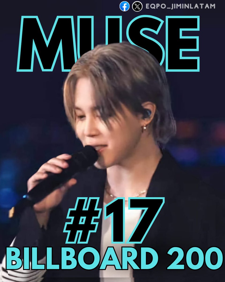 Jiminstream_rev's tweet photo. "MUSE" SIGUE BRILLANDO! 🌟
Esta semana, el álbum MUSE de JIMIN se ubica en el puesto #17 en la lista Billboard 200 💽✨
CONGRATULATIONS JIMIN 🎉
HIT MAKER JIMIN
LEGEND MAKER JIMIN
HISTORY MAKER JIMIN
#JIMIN #MUSE #Jimin_MUSE #Billboard200 #Kpop #ÉxitoGlobal #OrgulloCoreano
#ジミン #BTS #지민 #ParkJimin #BTSJimin