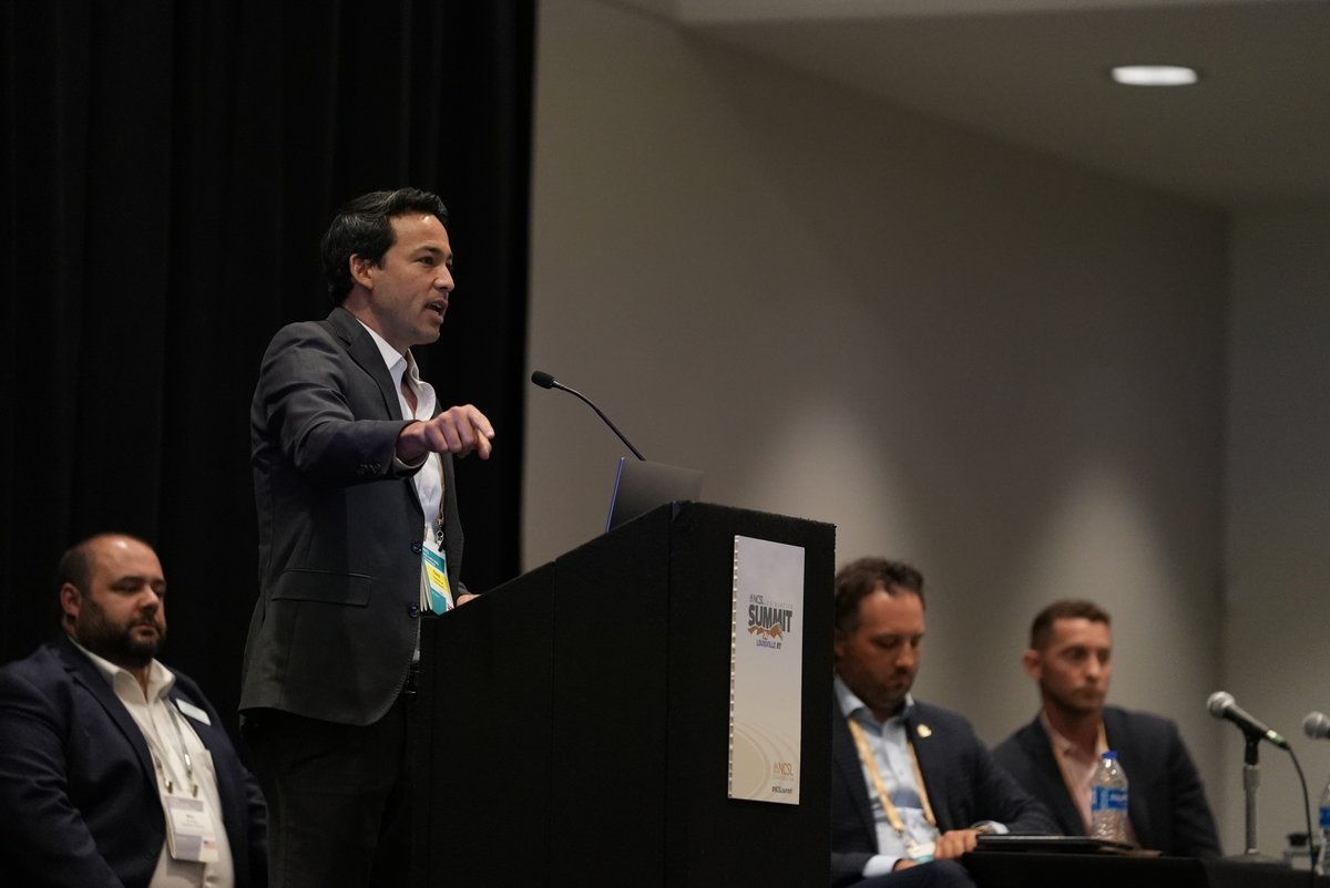 Insightful discussion led by Ben Husch from Skydio, Hawaii State Sen. Chris Lee and Kentucky State Rep. Josh Bray (<a href="/brayforky/">Josh Bray</a>) on new technologies in the transportation space, including autonomous vehicles and drone technology. #NCSLsummit