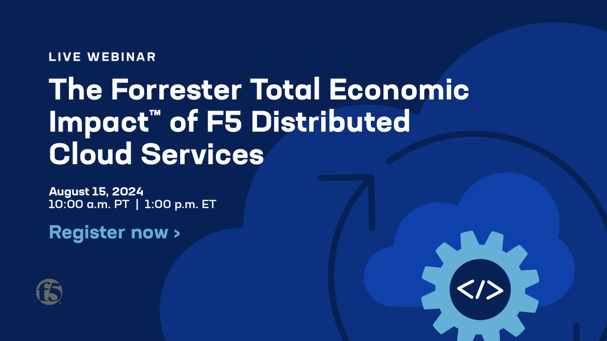 Hey folks, want to find out the ROI for F5 Distributed Cloud Services? A Forrester Consulting study showed a positive economic impact. Check out this live webinar with F5 and guest speakers from Forrester, where they’ll get into the details. Register here: ms.spr.ly/6012lc8K2