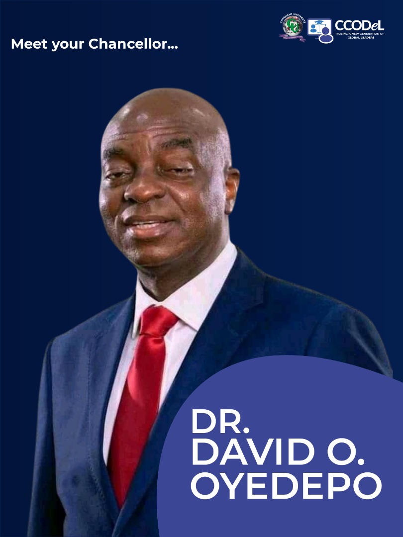 🌟 Meet Our Chancellor 🌟

Dr. David Oyedepo's vision extends to making quality education accessible to a broader audience, ensuring that Covenant University continues to innovate and lead in higher education.

#CCODeL
#education
#distancelearning