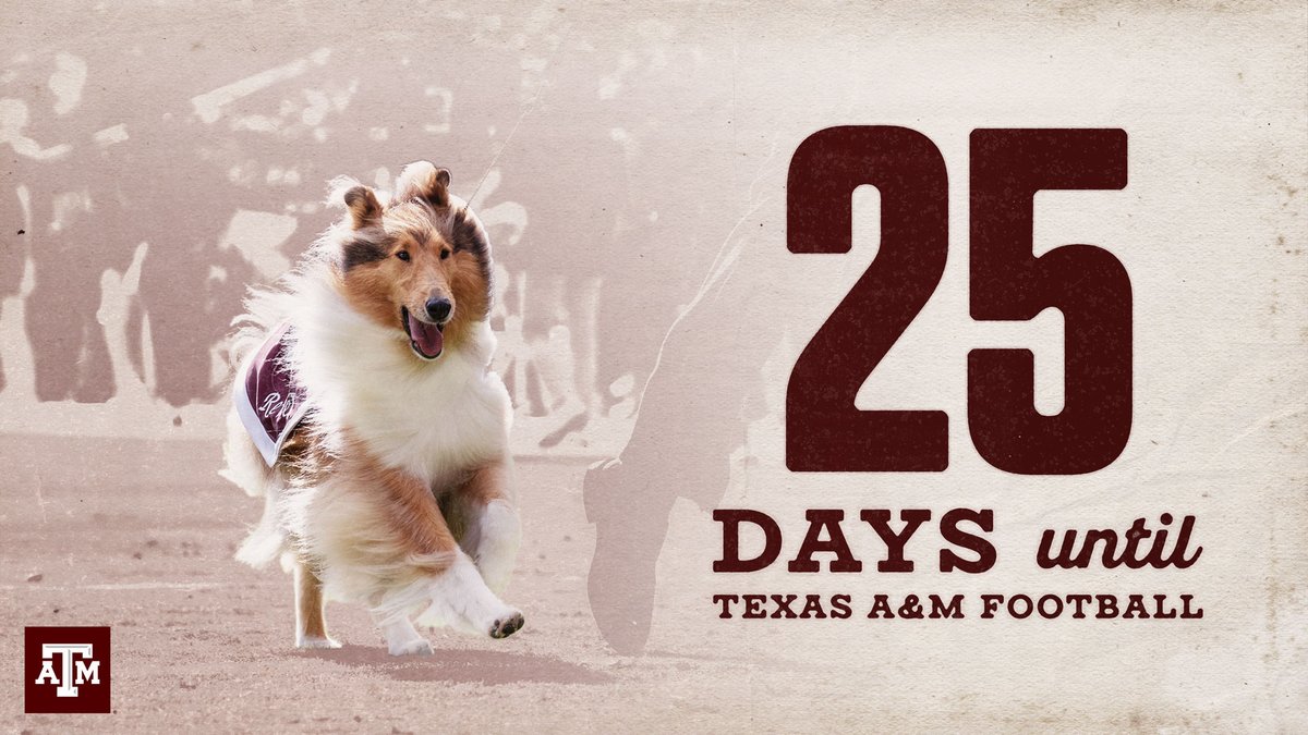 Guess what, Ags? Only 25 more days until <a href="/AggieFootball/">Texas A&M Football</a> take on Notre Dame! 🏈