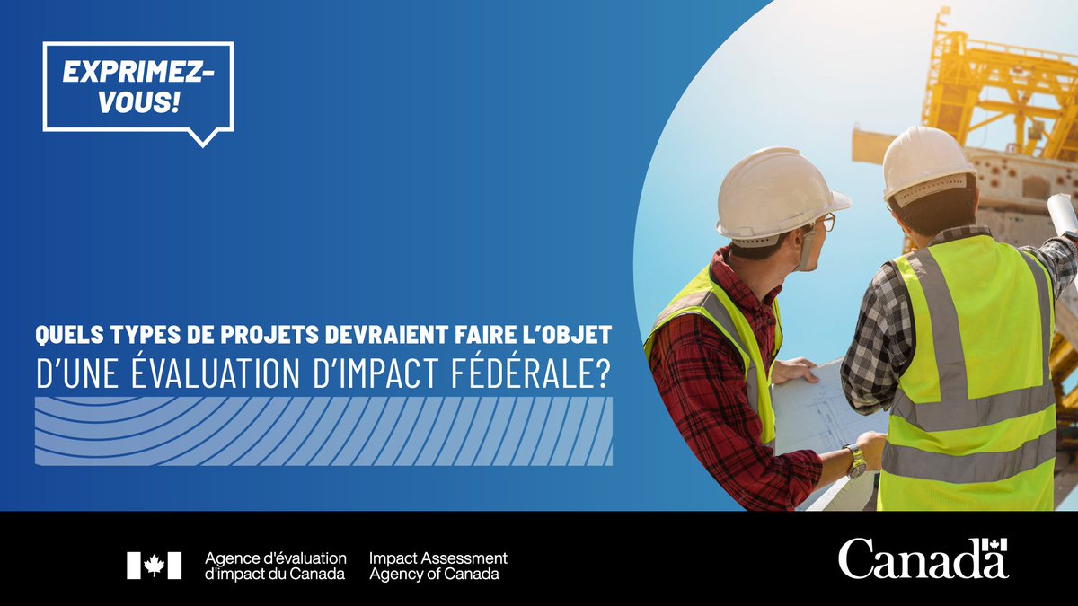 aeic_iaac's tweet image. Question importante pour l’été ❔:

Quels types de projets devrions-nous ajouter, retirer ou modifier à la Liste des projets?

Apprenez-en davantage et dites-nous ce que vous en 
pensez ➡️ parlonsevaluationdimpact.ca/document-de-tr… 

#ExprimezVous