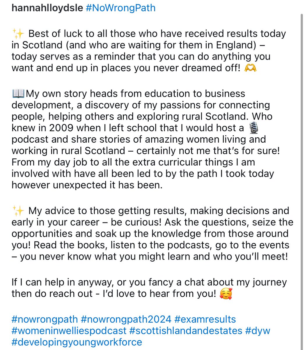 #NoWrongPath

✨ Best of luck to all those who have received results today in Scotland (and who are waiting for them in England) – today serves as a reminder that you can do anything you want and end up in places you never dreamed off! 🫶

#nowrongpath2024 #examresults #dyw