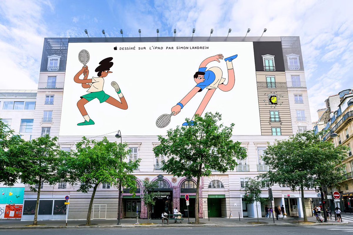 traZZic's tweet photo. La divertida campaña ilustrada de Apple en París por los Juegos Olímpicos https://t.co/BT5RiVcu91 https://t.co/aoHqnKU6Ch