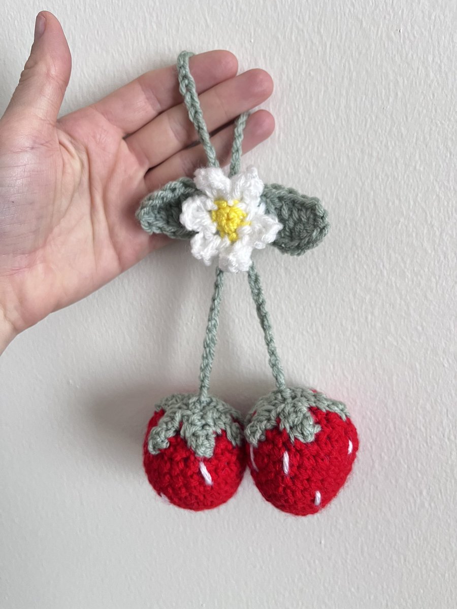 HeatherKnitcole's tweet photo. Crochet strawberries I did today 🍓🌼 https://t.co/srdaaqNjVy