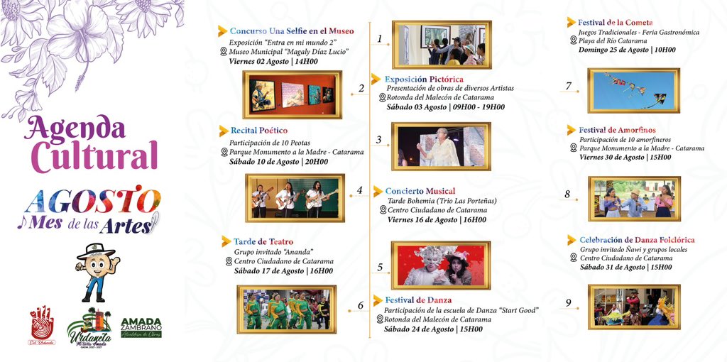 🌟 ¡Agosto está aquí y con él llegó el Mes de las Artes! 🎨✨

Los invitamos a las actividades programadas llenas de magia cultural. 

#VamosPorMásBienestar #AgostoMesDeLasArtes