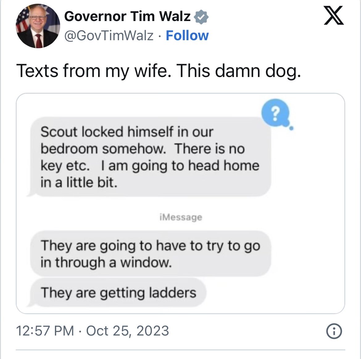 elizaorlins's tweet image. I love Tim Walz. Truly.