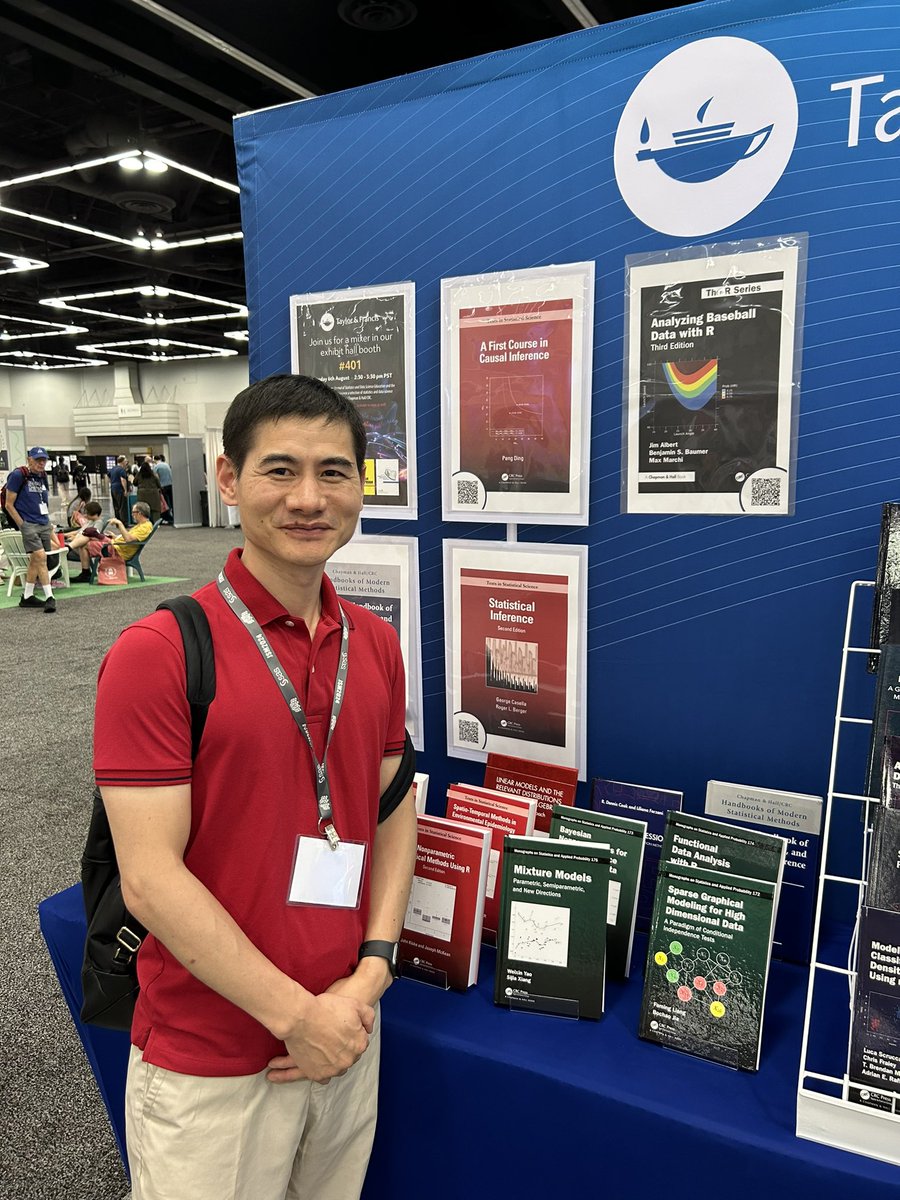 RobCalver5's tweet image. Weixin Yao very happy to see his ‘#MixtureModels’ book at the @CRC_MathStats booth at #JSM2024. #Statistics #DataScience #RStats routledge.com/Mixture-Models…