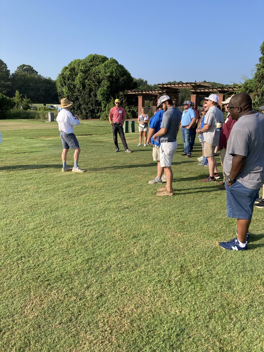 Intrepid Extension agents endured high temperatures to hone their turf management skills this morning at MSU’s north farm turf plots. Great turnout and lots of good information! #MSUext