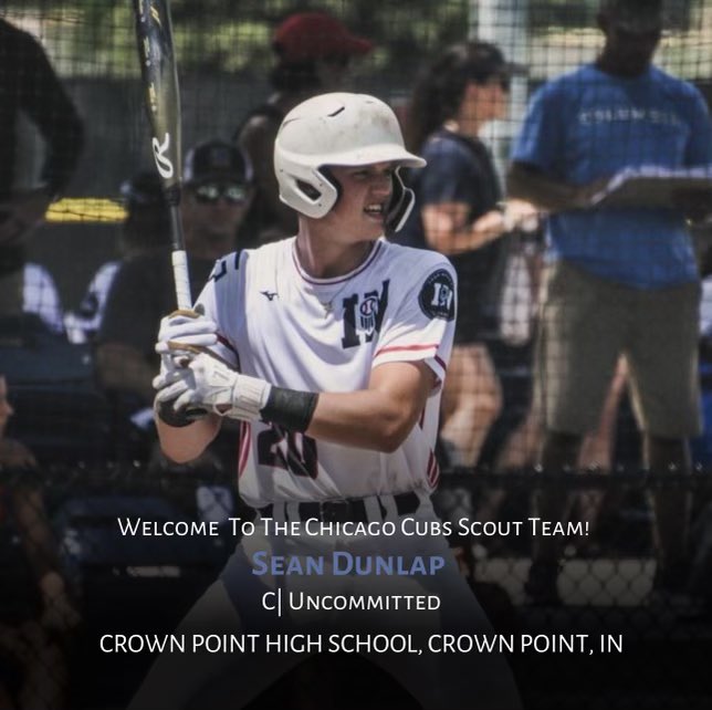Chicago Cubs Scout Team (@cubsscoutteam) on Twitter photo Welcome to the Cubs Scout Team <a href="/Seandunlap28/">Sean Dunlap</a>! Sean is currently the number one catcher in Indiana, and one of the top 2026 catchers in the country. We are excited to have him behind the plate! Welcome to the Cubs Scout Team <a href="/Seandunlap28/">Sean Dunlap</a>! Sean is currently the number one catcher in Indiana, and one of the top 2026 catchers in the country. We are excited to have him behind the plate!