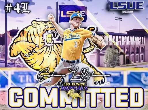 I am blessed to announce that I will continuing my athletic and academic career at LSU-Eunice. I would like to thank God, my family, friends and coaches for making this happen. 
<a href="/knightknation4L/">Knights Knation #4L</a> <a href="/Coach_Scanlon/">Mike Scanlon Jr</a> <a href="/SPSHomeRunClub/">St. Paul's Baseball</a> <a href="/AlanOrgain/">Alan Orgain</a> <a href="/LSUEBengalsBSB/">LSUE Baseball</a>