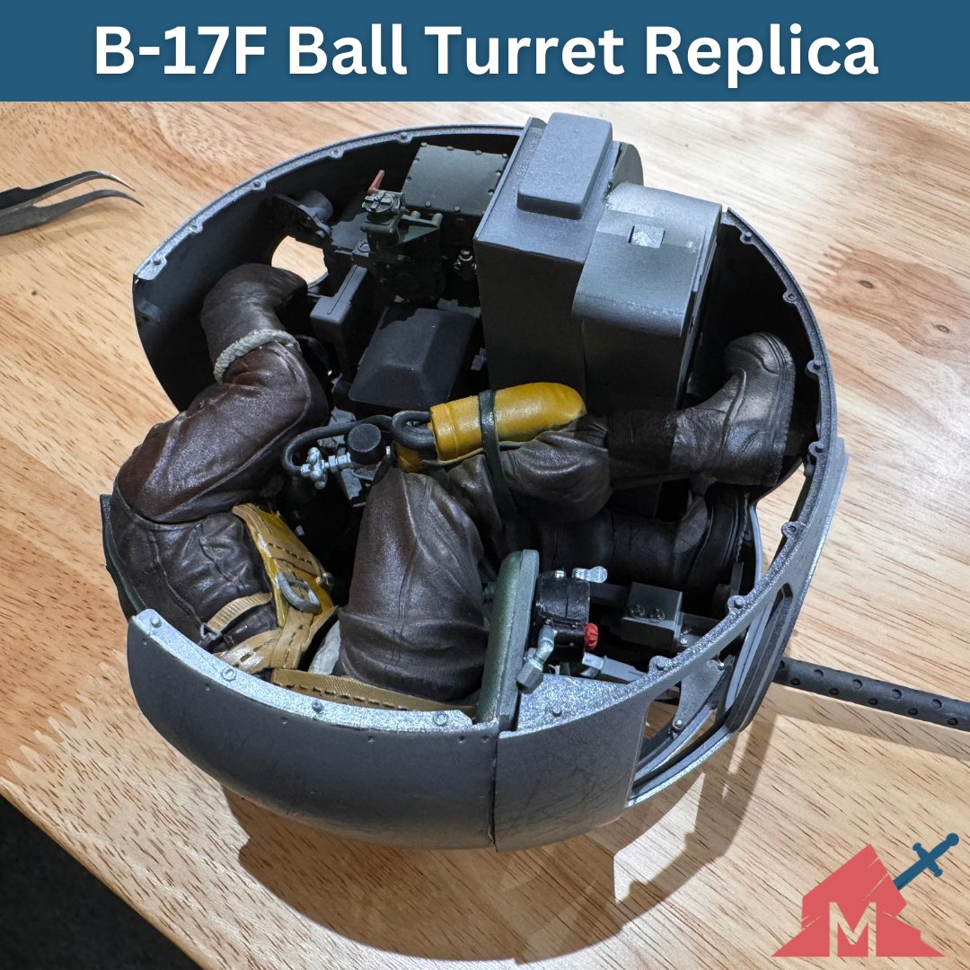 MerlinModels's tweet image. Our B-17F Ball Turret Replica is as detailed inside as out! Check out the intricate gunner's leather and gear. At Merlin Models, we prioritize accuracy—no detail is skipped! Available now: bit.ly/BuyB17
#ModelBuilder #ScaleModel #WWII #B17 #MerlinModels #Collectibles