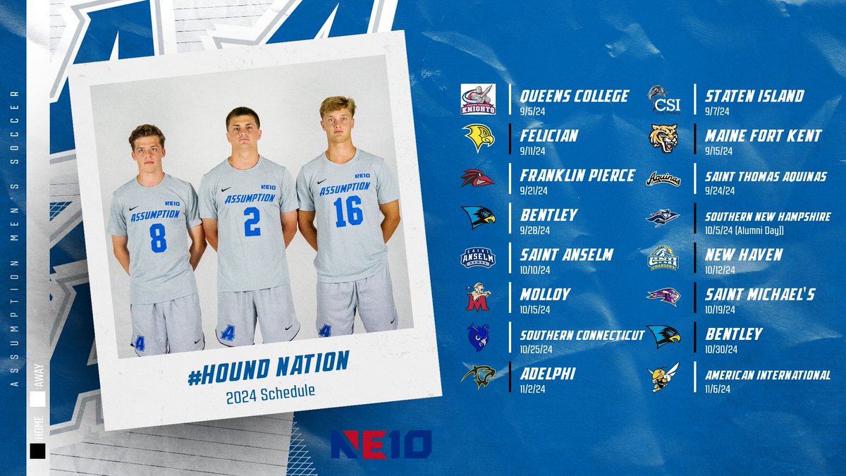 AssumptionMSOC's tweet image. 2024 Schedule is here!
#gohounds