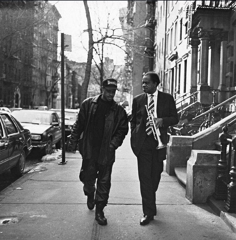 Guru &amp; Donald Byrd roaming around the streets. 

Byrd collaborated with Guru on his Jazzmatazz series by incorporating live jazz over Guru’s effortless rapping.