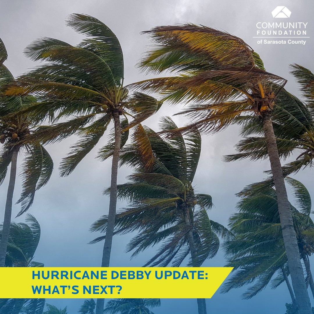 As friends and neighbors affected by Hurricane Debby start to assess the storm's impacts, know that our time-tested and trusted initiatives are here to help.

To learn more and support those who are affected by #HurricaneDebby, visit our website: cfsarasota.org/donors/support…