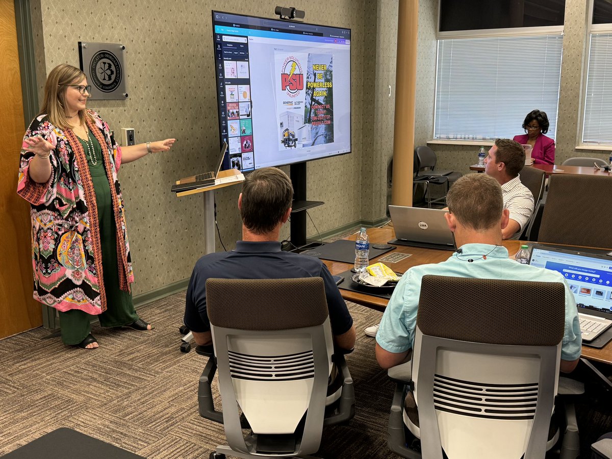 Thank you to everyone who attended today's Emerging Leaders event at the Chamber! A special thanks to Karla Roper, Vice President of Operations for the Alabama Chambers, for leading an engaging and interactive session on making your business stand out with Canva. #emergingleaders