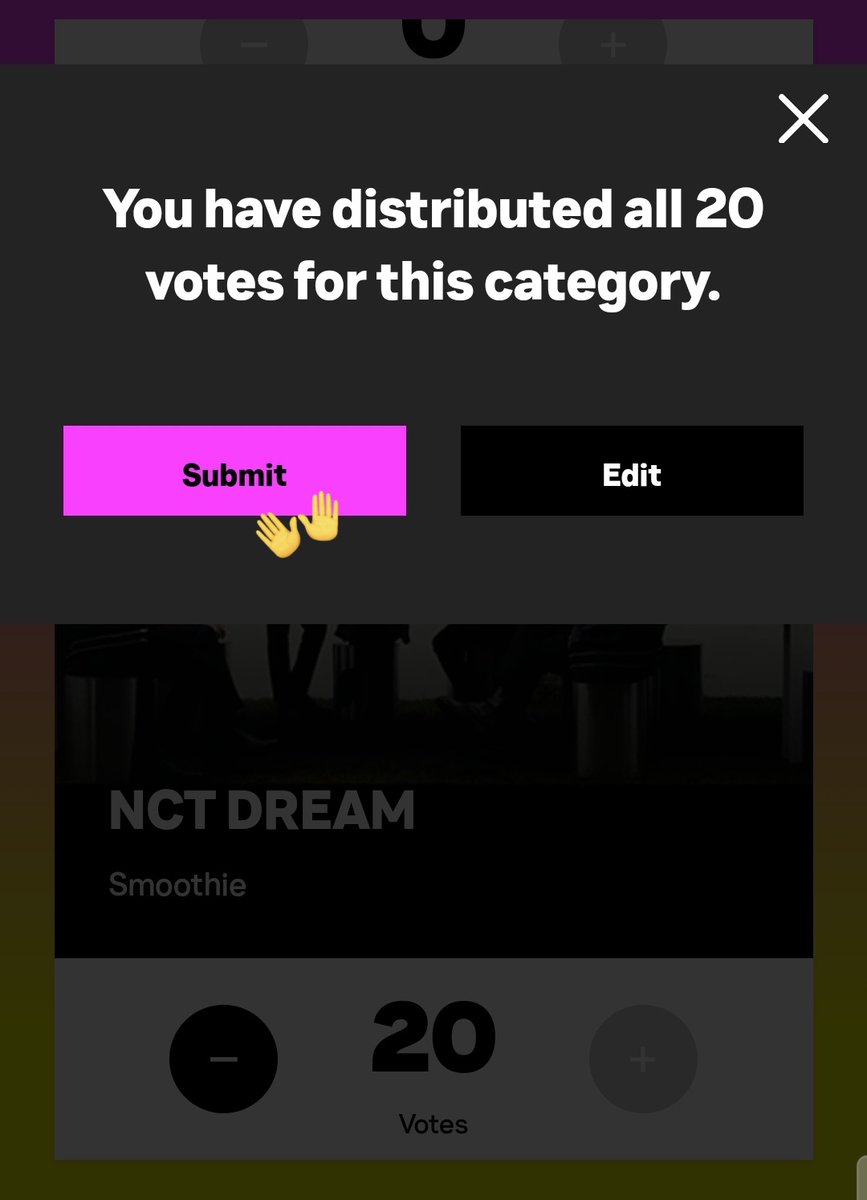 JISUNGAR's tweet image. ‼️ مهم ‼️
صوتوا لدريم في فئة Best K-pop من خلال هذا الرابط

mtv.com/vma/vote/best-…

التصويت سهل جدًا وتقدرون تصوتون 20 مرة

‼️ولا تنسون تضغطون على submit بالنهاية عشان ينحسب التصويت