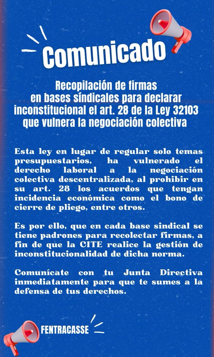 📣 #Atención a las bases síndicales de la #CITE y <a href="/cgt_peru/">CGTP PERU</a>