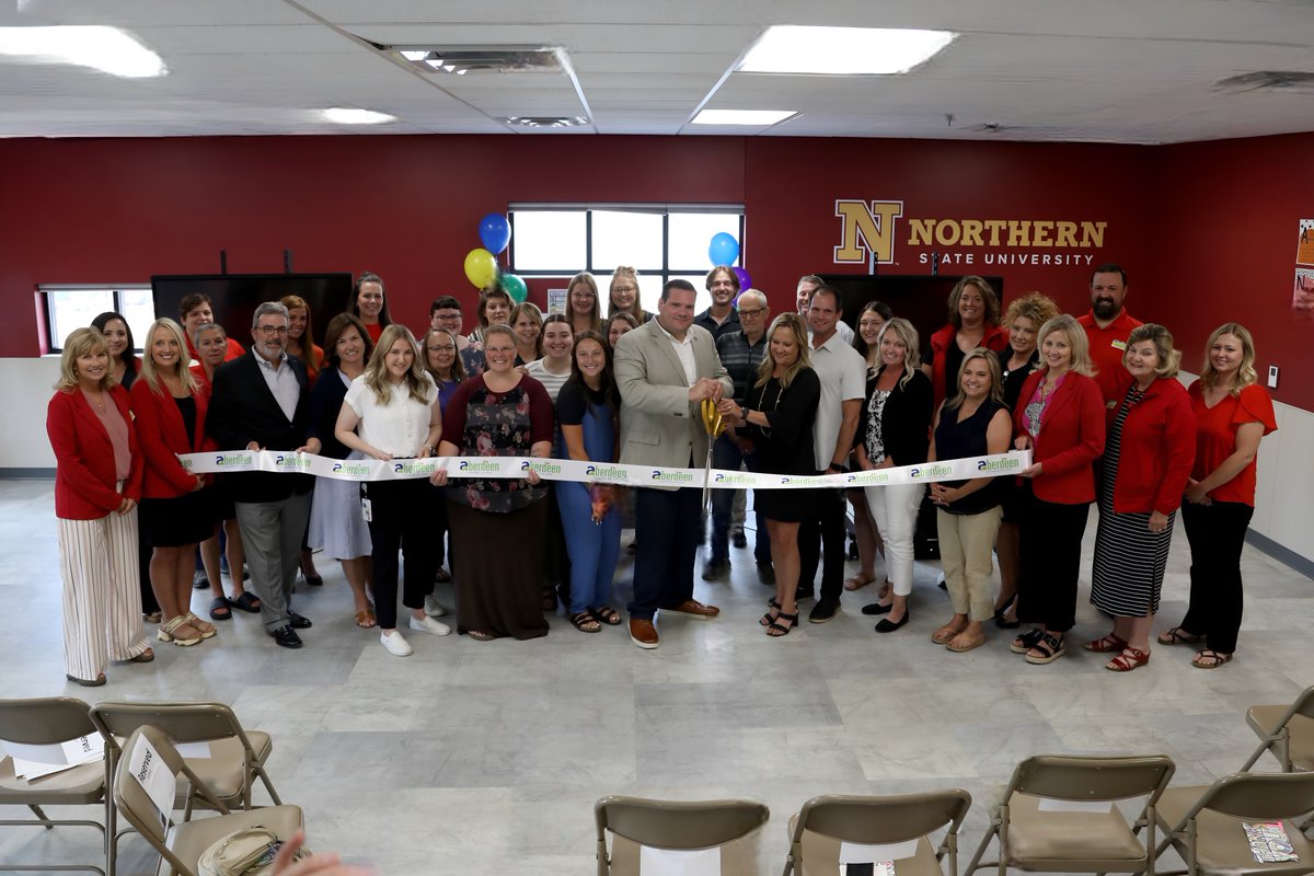 NorthernStateU's tweet photo. Congratulations to @AberdeenYMCA on the ribbon cutting of the YDC expansion! We're thrilled to see the addition of the #NorthernStateU room, where we can all collaborate to educate those who shape our children's futures. Here's to fostering learning and growth in our community! https://t.co/lHPfIx3MnM