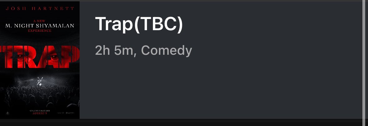 my theater says horror, <a href="/natontourr/">nat♡</a>’s says comedy. this is FASCINATING to me