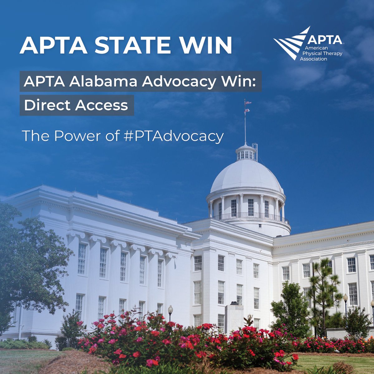 APTA_official's tweet image. Thanks to @APTAAlabama&apos;s #PTAdvocacy, experienced PTs can now treat patients without referrals — given they meet certain criteria. Every state has now removed severe #DirectAccess restrictions! 

Get more information on each state’s level of direct access: apta.org/advocacy/issue…