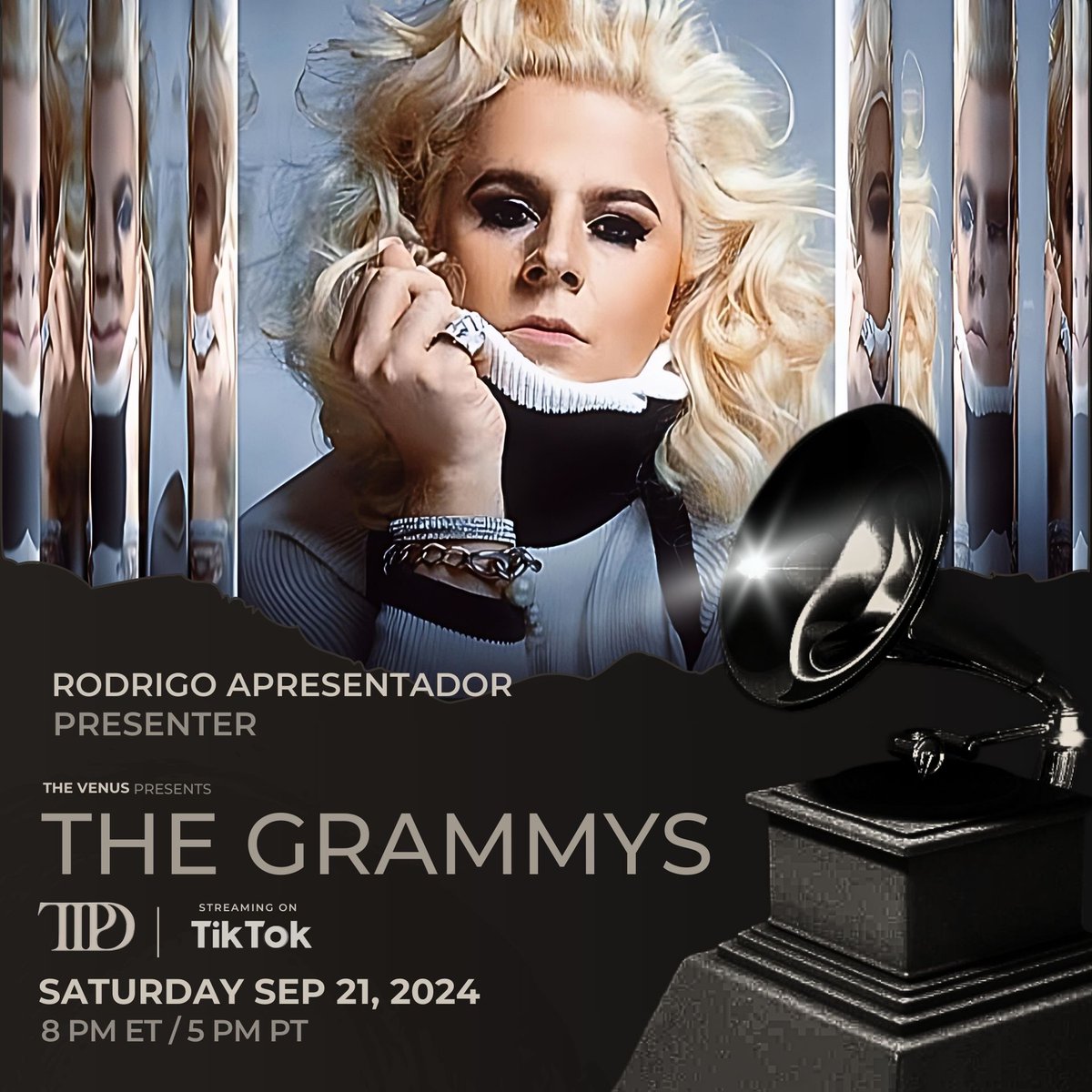 azentnation's tweet image. Rodrigo Apresentador será o apresentador de uma das categorias do #GRAMMYs2024.

Será a primeira vez do apresentador na cerimônia.