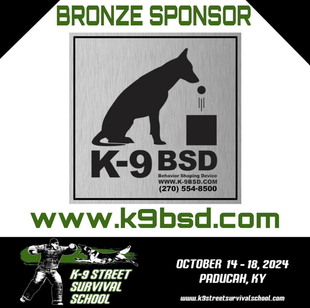 Bronze Sponsor Spotlight! 🥉

Join us &amp; K-9 BSD at the K-9 Street Survival School in 
Paducah, KY - October 14th-18th

Click here to register! 
policek9magazine.com/k9sss/