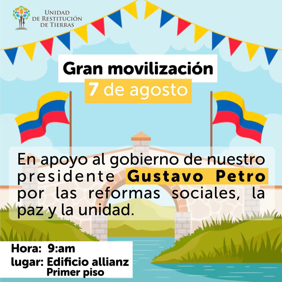 SintraURT's tweet photo. Como es posible que en la @URestitucion se esté “obligando” a funcionarios y contratistas a que participen en evento pro gobierno. Mañana es un día patrio se conmemora La Batalla de Boyacá. Y para colmo los hacen llenar un formulario para comprobar su participación. 1/2 https://t.co/7KzDHZ2xZi