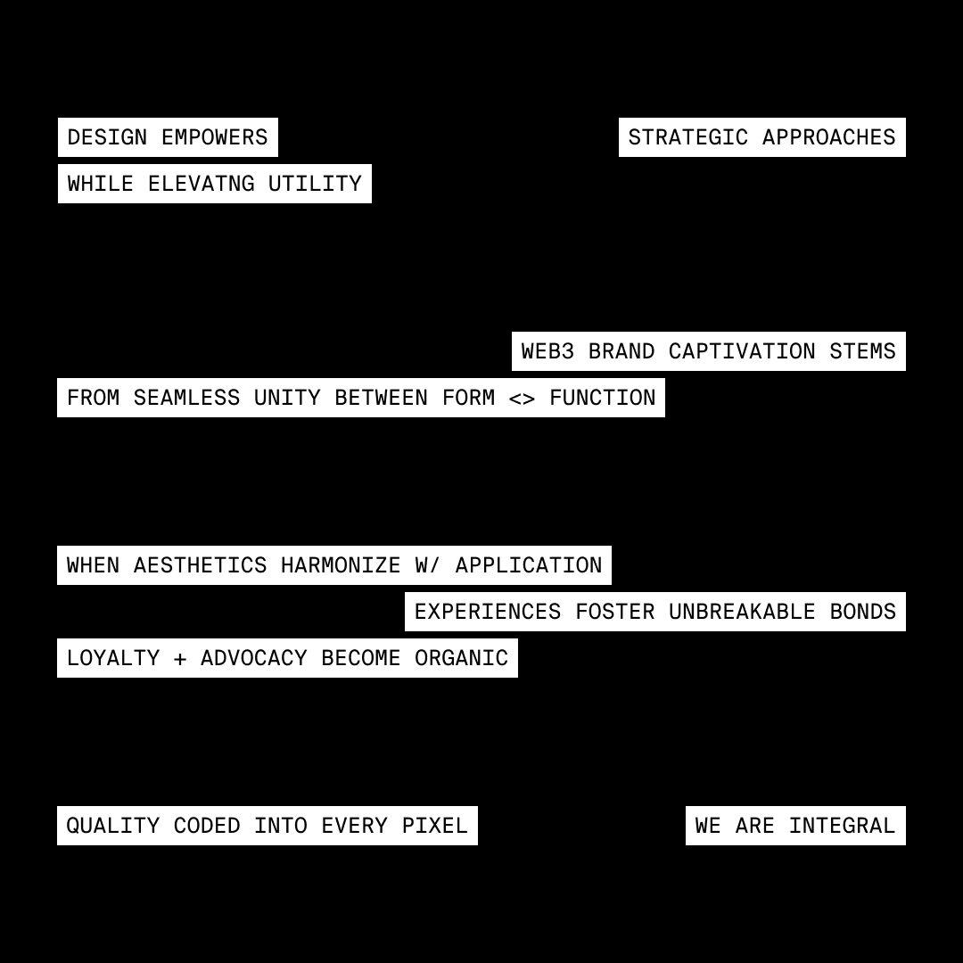integr_l's tweet photo. When form harmonises with function, design catalyses trust. Intuitive interfaces and thoughtful user experiences forge connections beyond the visual, creating seamless brand-consumer dialogues.
#integralweb3 #blockchain #designstretegy #usertrust #brandintegrity #uxdesign #uiux https://t.co/lD1En5CmD9