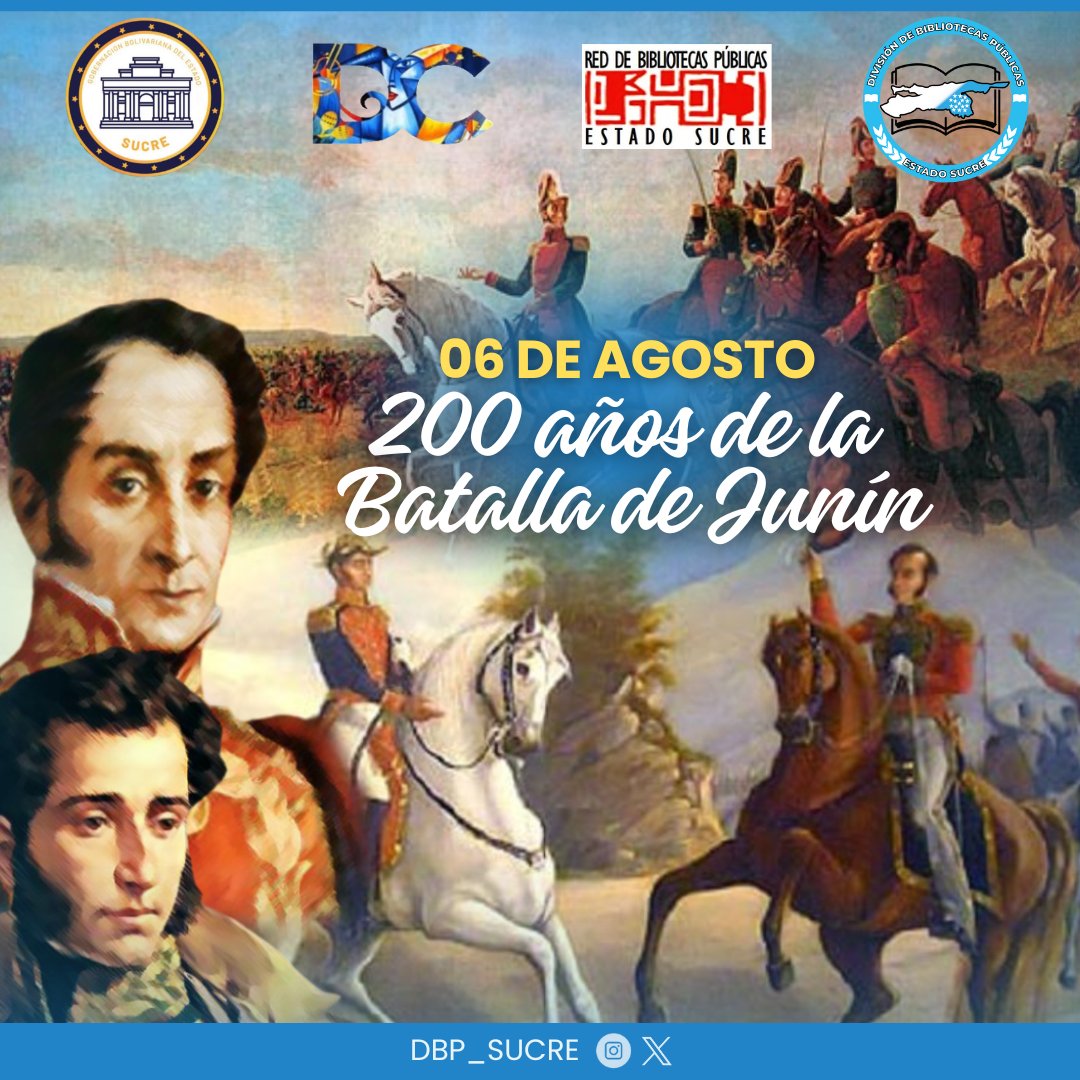 DBP_Sucre's tweet photo. La Batalla de Junín, librada el #06deAgosto de 1824 en la región de Junín, este enfrentamiento es recordado como un símbolo de libertad y unión de los pueblos latinoamericanos en su búsqueda por la independencia.

#LoQueDigaNicolás https://t.co/JNtoXoRf43