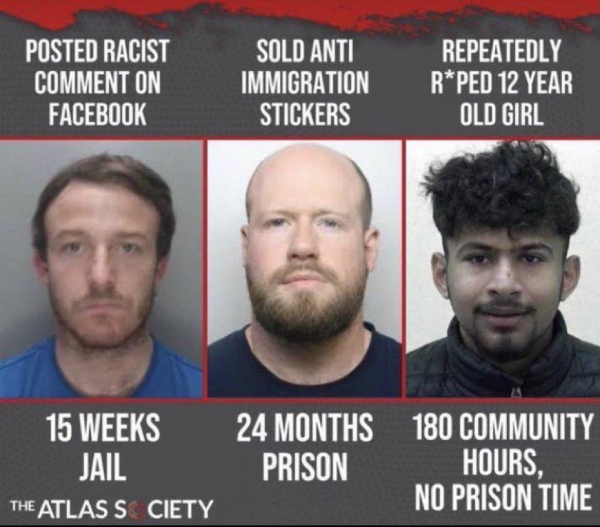 Welcome to a new era where, in the UK and soon globally, justice is determined by your words and thoughts rather than addressing actual disgusting criminal behavior. This is what those on the left consider justice.