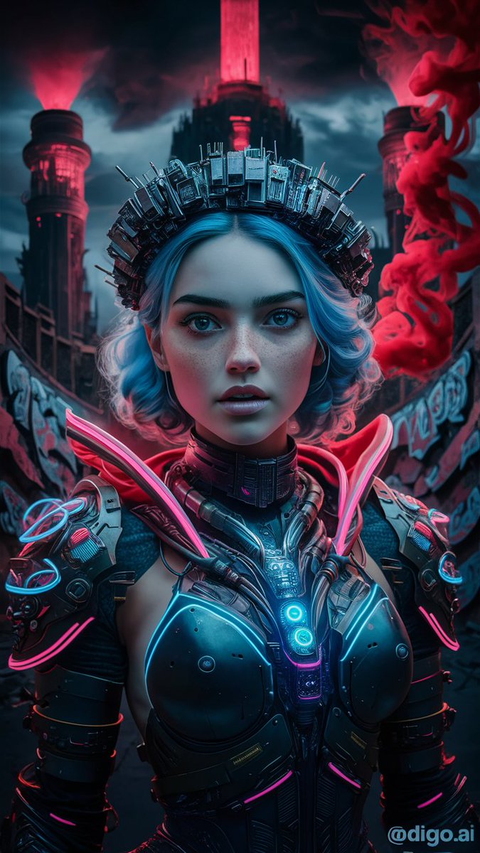 digo_a_i's tweet photo. Queen of technology ⚙️
.
.
.
#art #digitalart #cyberpunk #creativeai #aiart #aigenerated #epic #medieval #fantasy #fantasia #aiartcommunity #AIArtworkwomen #AIArtistCommunity #AIArtwork #artwork #Aigirl #futuristic https://t.co/zsLgTstHAy
