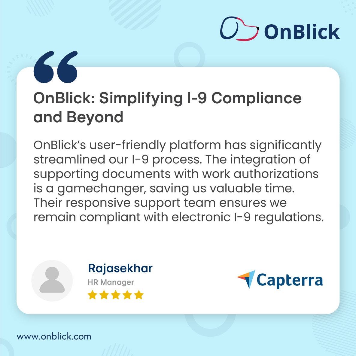 Rajasekhar, Thank you so much for the kind words. Valued customers like you are an asset to us.

We appreciate you for sharing your experience with us. Team OnBlick looks forward to continue working with you in the years to come.

#onblick #clienttestimonials #wordsmatter