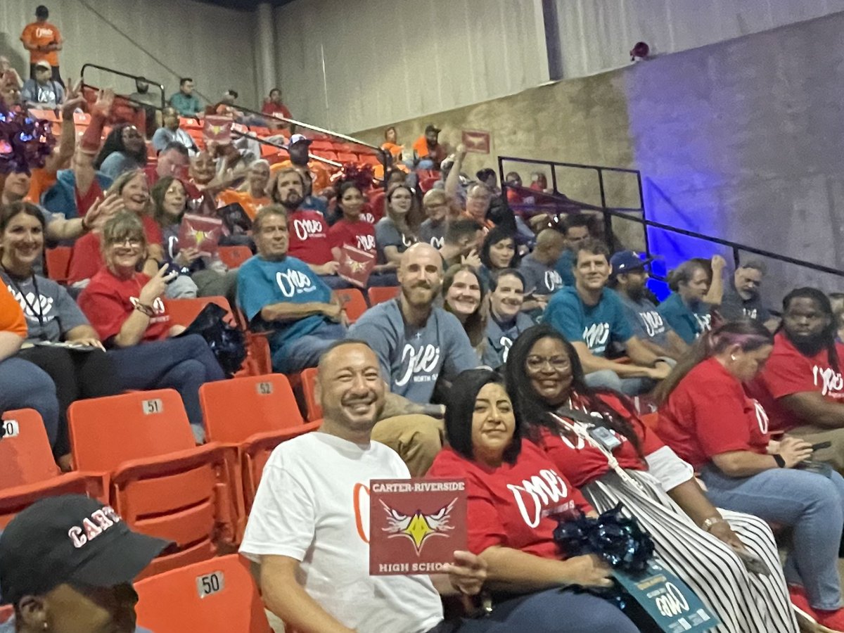 CRiversideHS's tweet photo. CRHS attending the inspiring FWISD Convocation 2024! 🦅 We are ALL IN and ready to welcome our amazing students next week with open arms and enthusiasm. 📚🍎 #CRHS #TeamFWISD #OneFortWorth https://t.co/5KntKZUhsk