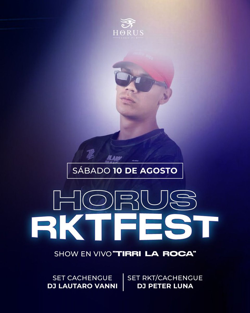 🔹Y nuestros sábados ya los conoces.. imperdibles como siempre!! 

Set de la mano de Lautaro Vanni (cachengue full) 💣
Y nuestro residente <a href="/djpeterluna/">PETER LUNA 🎧👽</a> (Rkt cachengue) 💣

🤯Y llega al escenario de Horus, el show en vivo de
“TIRRI LA ROCA” 

🎉Un sábado más a pura fiesta 🥳!!