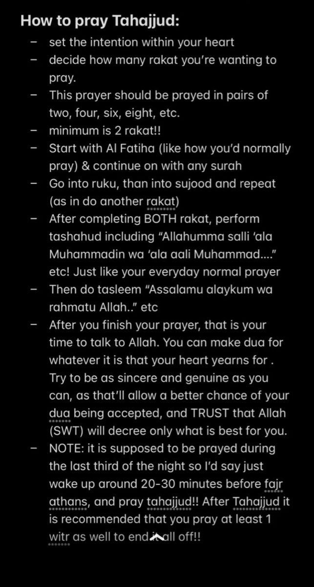 Al__Quraan's tweet photo. How to pray Tahajjud https://t.co/eQfMROCfaX