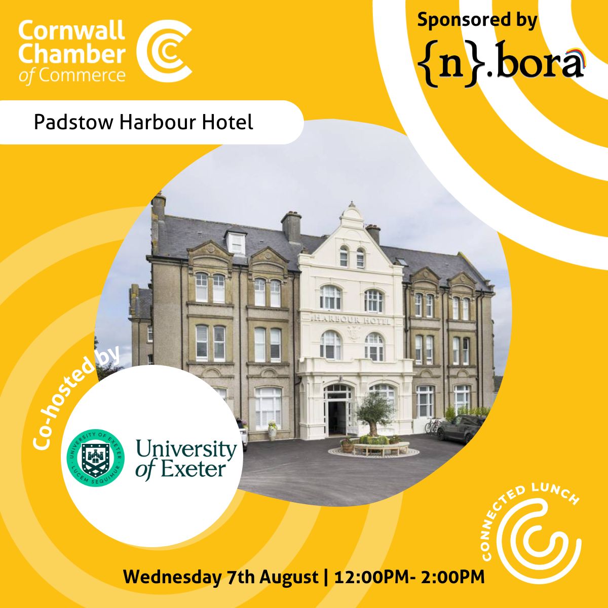 {n}.bora are delighted to be sponsoring <a href="/cornwallchamber/">Cornwall Chamber</a>'s Connected Lunch tomorrow. Join us at the Padstow Harbour Hotel for a great event focused on optimising digital infrastructure!
cornwallchamber.co.uk/events/details…
#digitalinfrastructure #digitaltransformation #Cornwall