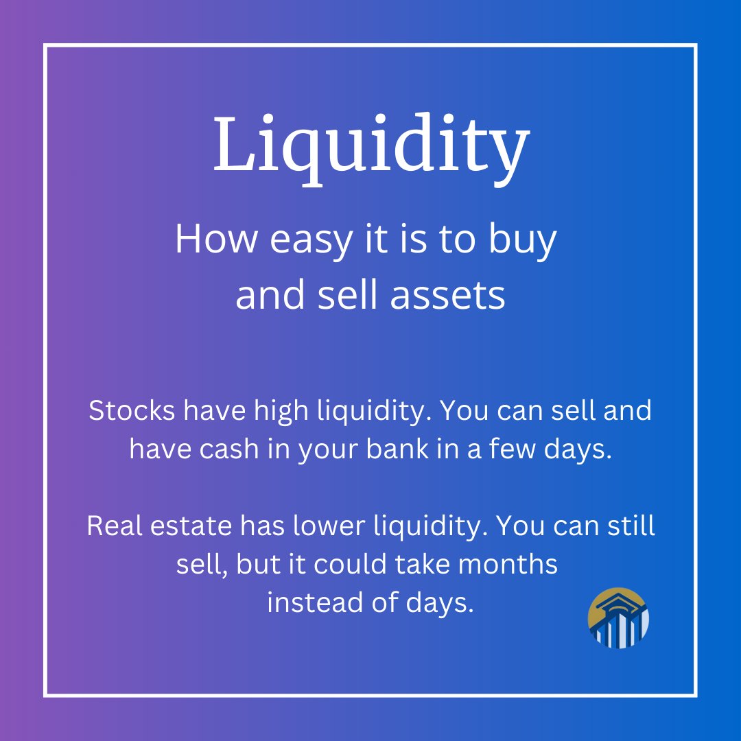 If you've only ever #invested in stocks and cryptocurrency before, you may be taking this for granted.

#alternativeinvestments are often much less liquid. It's something to think carefully about before making any investments.