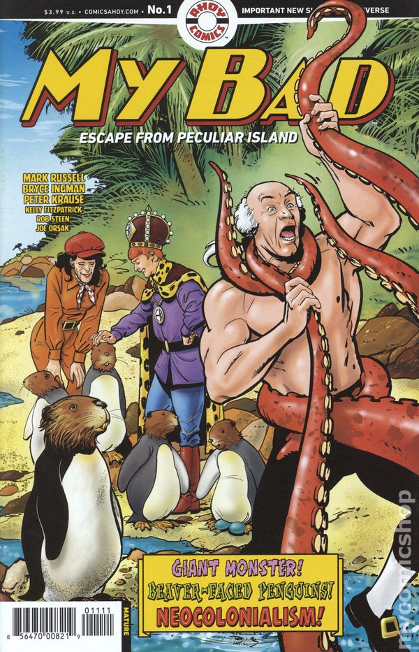 ComicCrusaders's tweet photo. #COMICBOOKREVIEW: My Bad #1: ESCAPE FROM PECULIAR ISLAND #1 (OF 5) by #MarkRussell, #BryceIngman, #PeterKrause, #JoeOrsak & more... from @AhoyComicMags. #Review by @AntonioMabs #SCORE: 3.5/5. #comics #comicbooks https://t.co/I3W9GhkSL1 https://t.co/QsWKcY8NGL