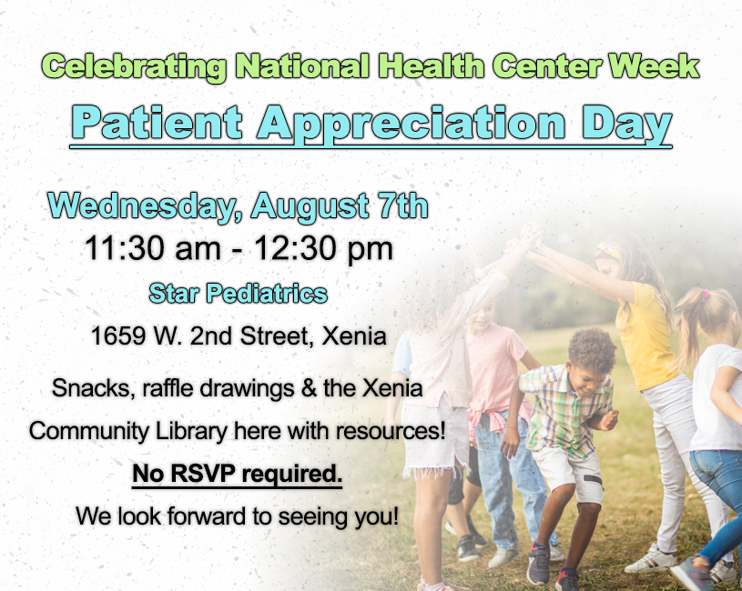 FiveRiversHC's tweet photo. This week is National Health Center Week, and we want to celebrate YOU! Visit our Greene County or Star Pediatrics locations on Wednesday for a variety of activities. Thank you for being a patient of Five Rivers Health Centers!
#fiverivershealthcenters #patientappreciation https://t.co/yXWIpPRljY