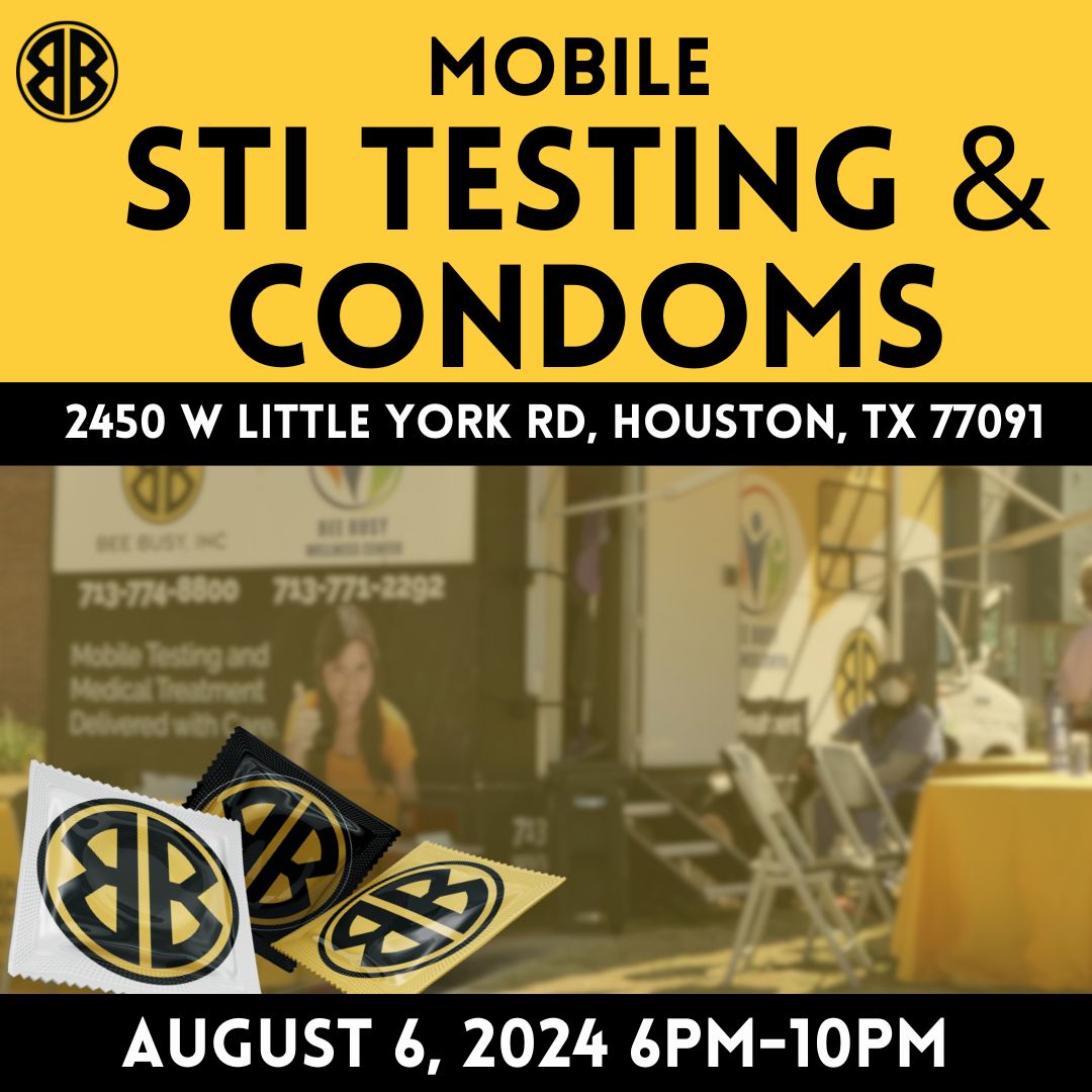 BeeBusyhive's tweet image. 🚐 We&apos;re Mobile Testing again! Today, we&apos;ll be at 2450 W Little York Rd, Houston, TX 77091, from 6 PM to 10 PM. Come by for your free test! #MobileTesting #FreeSTITest #StaySafeHouston
