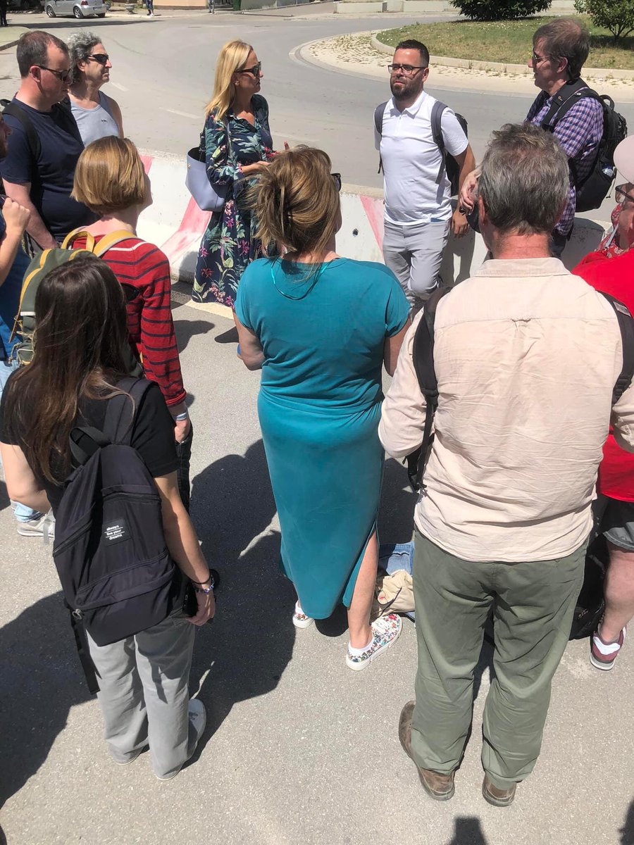Interesting day at Mitrovica #Kosovo today. Went to the bridge, the “border” between Serb, Albanian communities. I’m here with 10 colleagues from Northern Ireland discussing responsibly reporting contested narratives. #peacejournalism <a href="/makingpeaceviz/">Making Peace Visible</a> <a href="/MrUlster/">Allan LEONARD</a> <a href="/xhemajl_rexha/">Xhemajl Rexha</a>