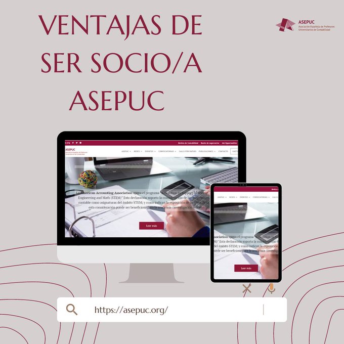 AsepucEs's tweet photo. ♦️ Ser socio/a de #ASEPUC son todo ventajas: 
✅ Pertenecerás a la asociación que agrupa a los docentes universitarios en contabilidad 
✅ Tendrás acceso especial en nuestra web 
✅ Disfrutarás de tarifas especiales para nuestros encuentros, jornadas...
📩 asepuc@asepuc.org https://t.co/RzaQ7vUWeT