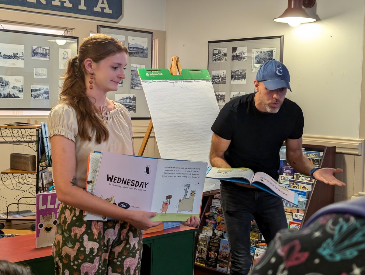 Mainspring of Ephrata's Bookwalk was a success!
We were happy to have sponsored the books each child received. Families had a wonderful time walking around Ephrata reading pages from "Llama Destroys the World," written and illustrated by Jonathan Stutzman and Heather Fox.