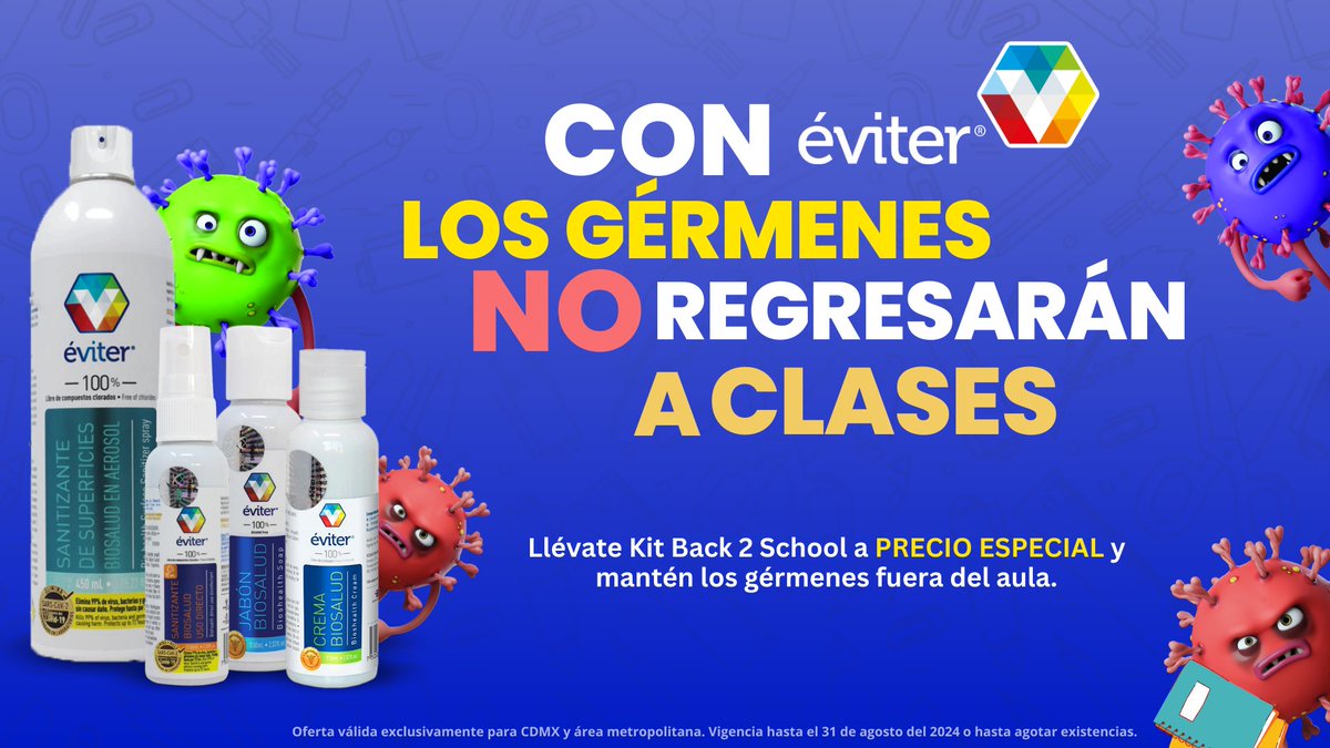 ¡Prepárate para el regreso a clases con Éviter! 🎒✏️ Protege a tus hijos con nuestro Kit Back 2 School a un super precio. 🛡️ 🥳
¡Comienza el año escolar con confianza y sin gérmenes! 📚✨ #BackToSchool #Back2School #Eviter #SaludSegura #Bioseguridad
👇👇
eviter.com